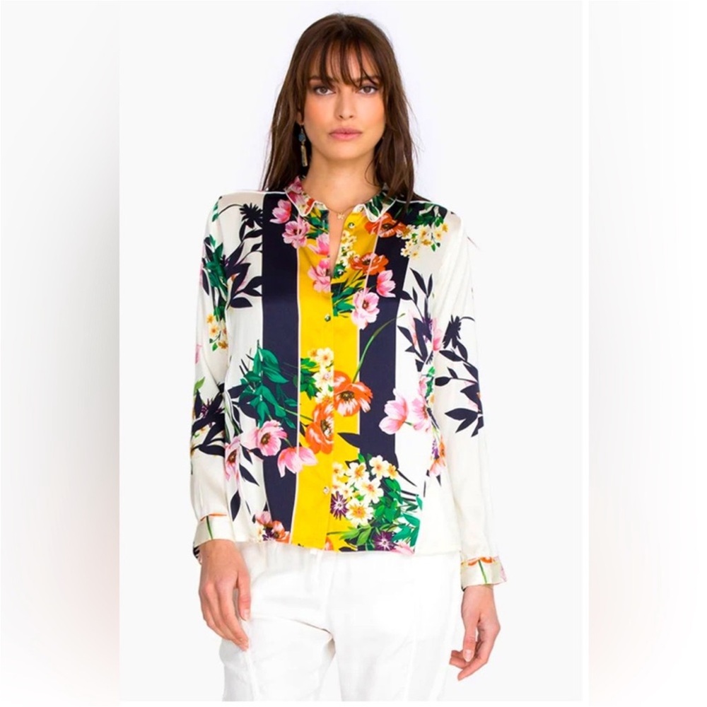 Johnny Was Andrea silk blouse Size XXS